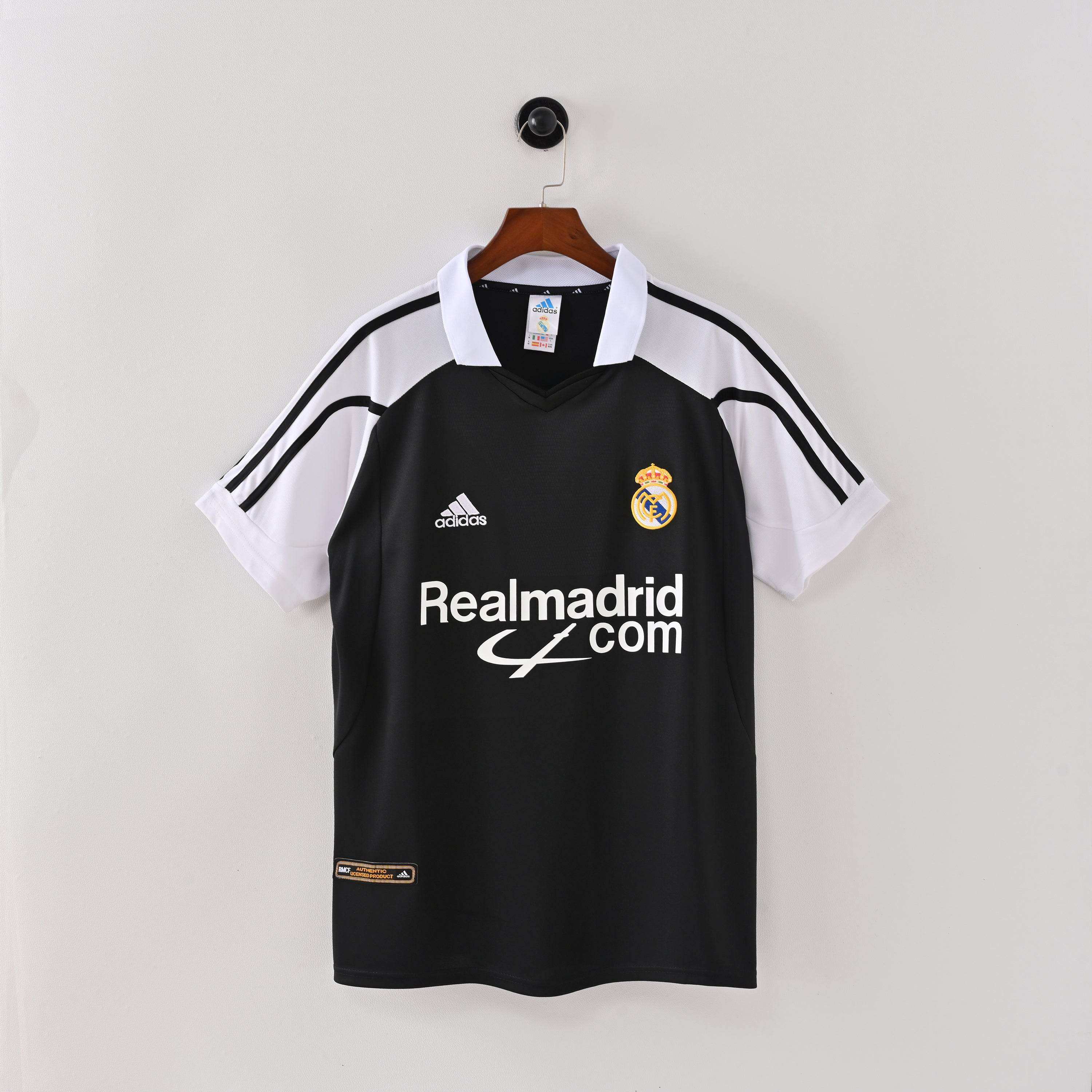 Maillot Real Madrid 2001/02 Blanc et Noir - Édition Vintage Officielle - JERSEY 