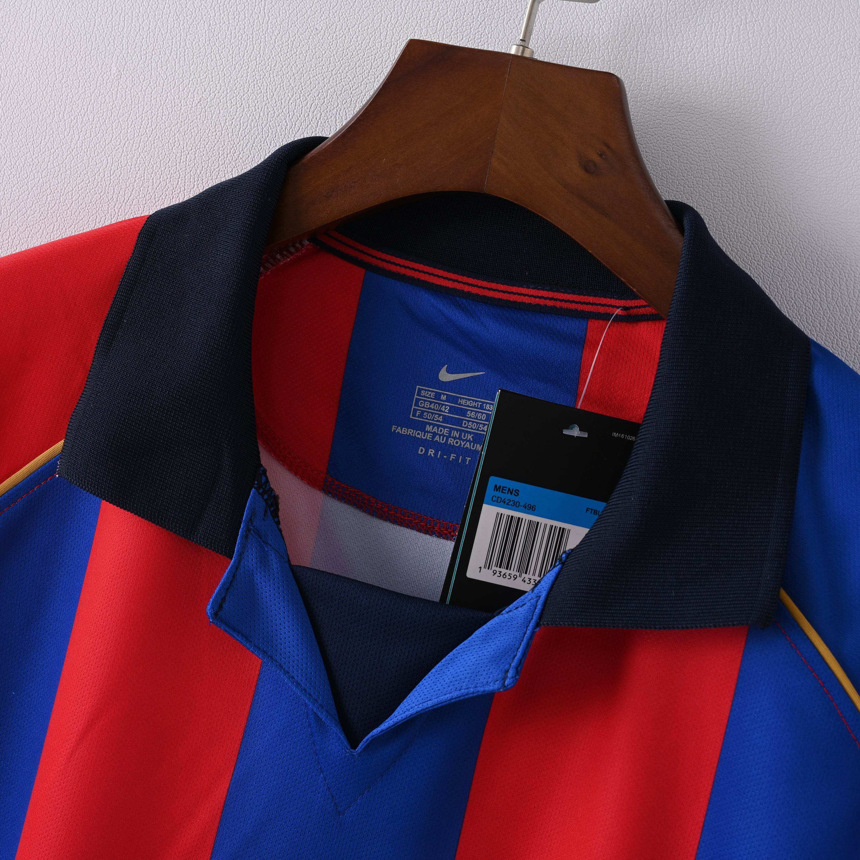 Maillot FC Barcelone 2001/02 Domicile - Édition Vintage Officielle - JERSEY 