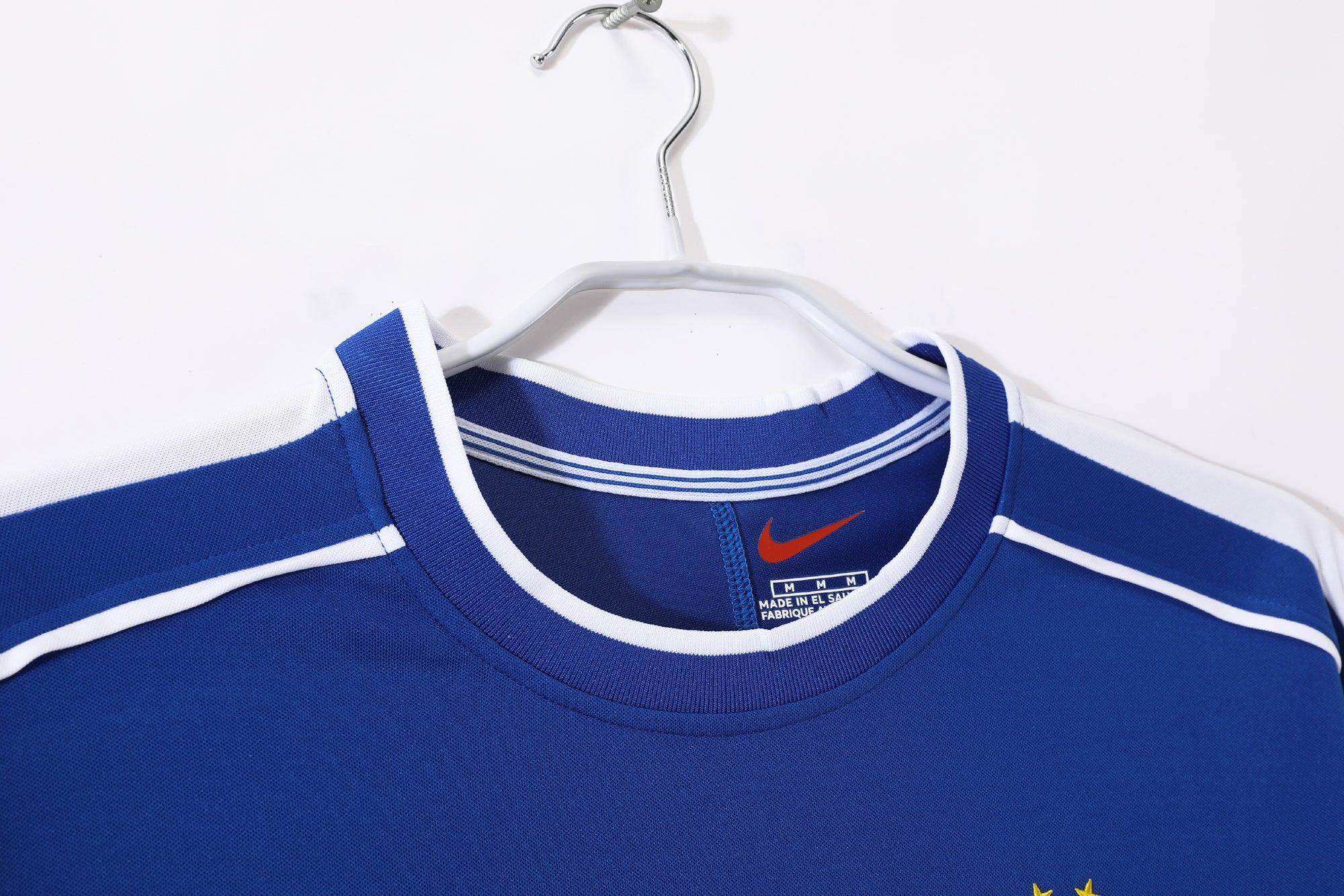 Maillot Brésil 1998 Bleu Manches Longues - Édition Vintage Officielle - JERSEY 