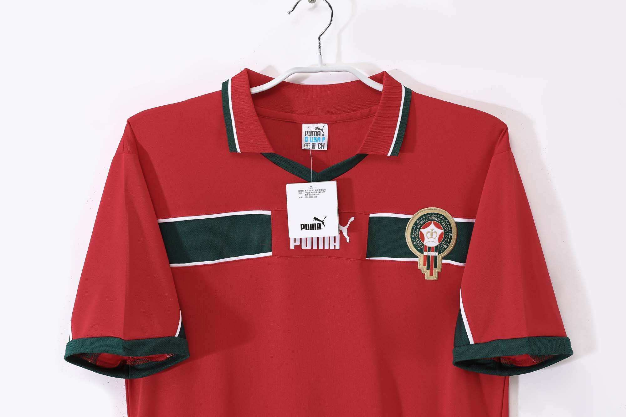 Maillot Maroc 1998 Rouge Vert - Édition Vintage Officielle - JERSEY 