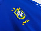 Maillot Brésil 1998 Bleu Manches Courtes - Édition Vintage Officielle - JERSEY 