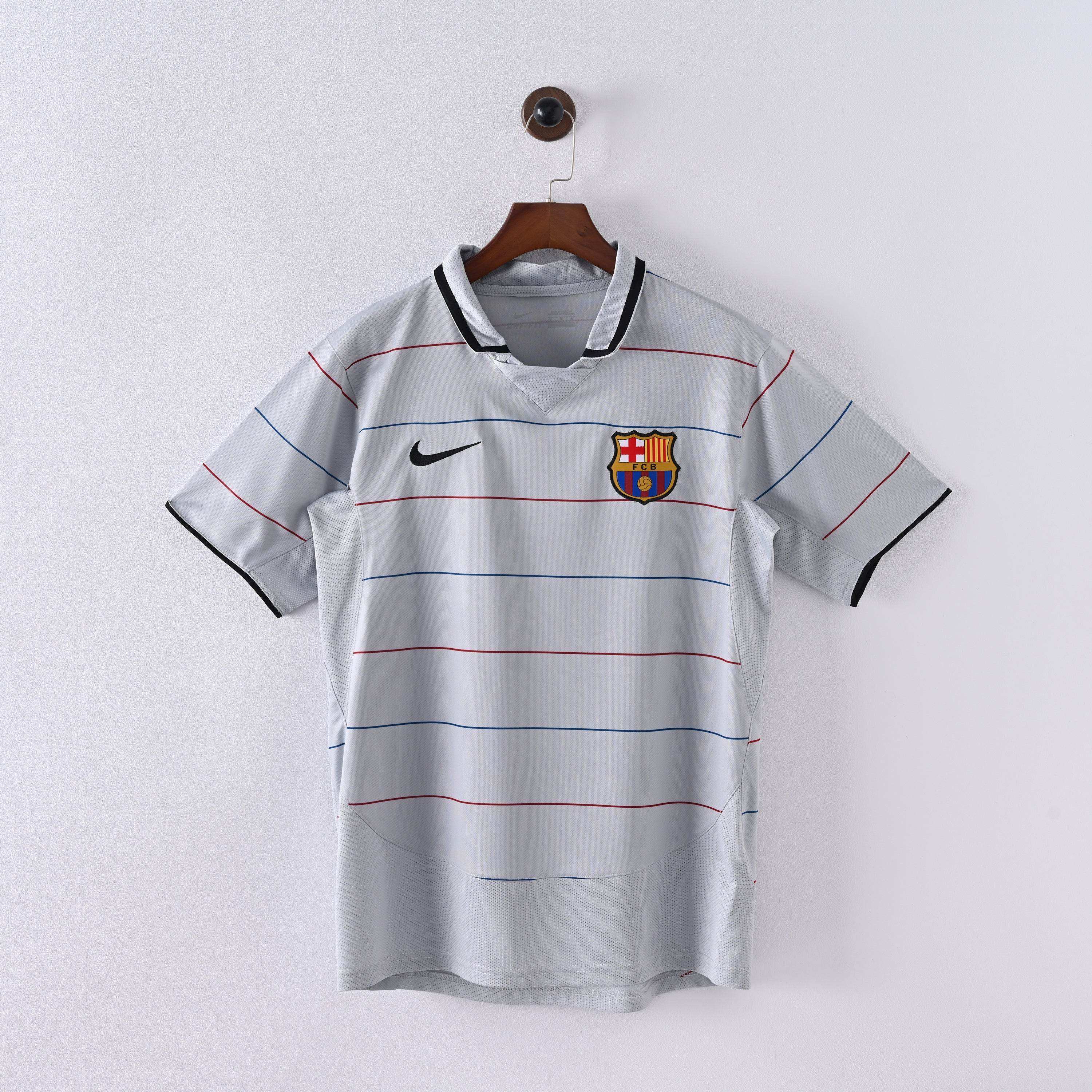 Maillot FC Barcelone 2003/04 Extérieur Gris - Édition Vintage Officielle - JERSEY 