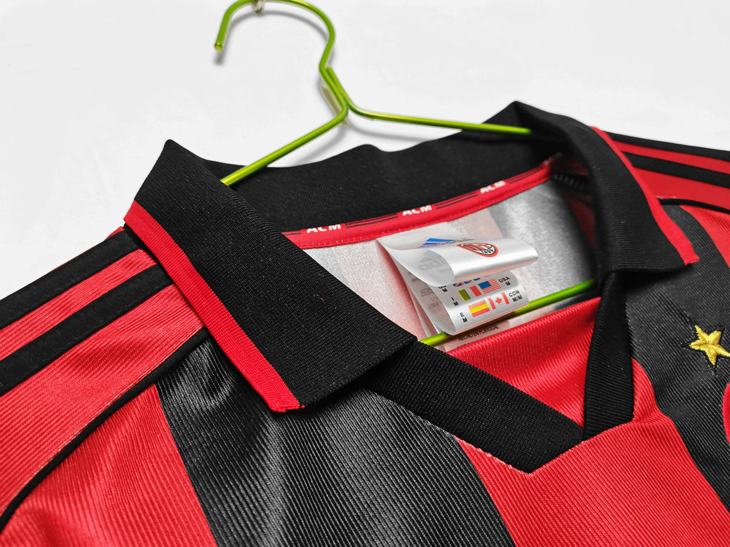 Maillot AC Milan 1998/99 Rouge Noir - Édition Vintage Officielle - JERSEY 