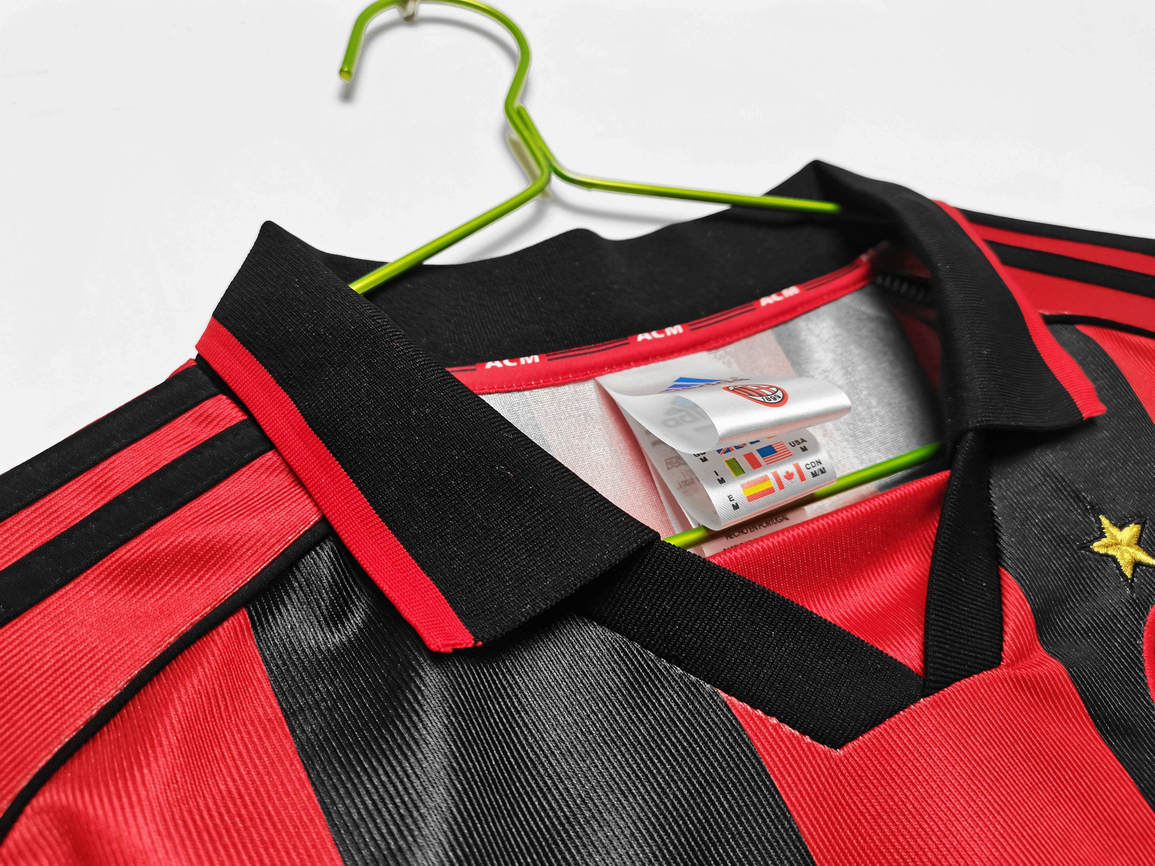 Maillot AC Milan 1998/99 Rouge Noir - Édition Vintage Officielle - JERSEY 