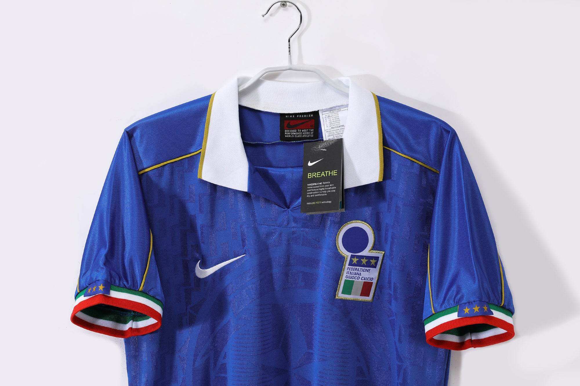 Maillot Italie 1995 Bleu Azur - Édition Vintage Officielle - JERSEY 