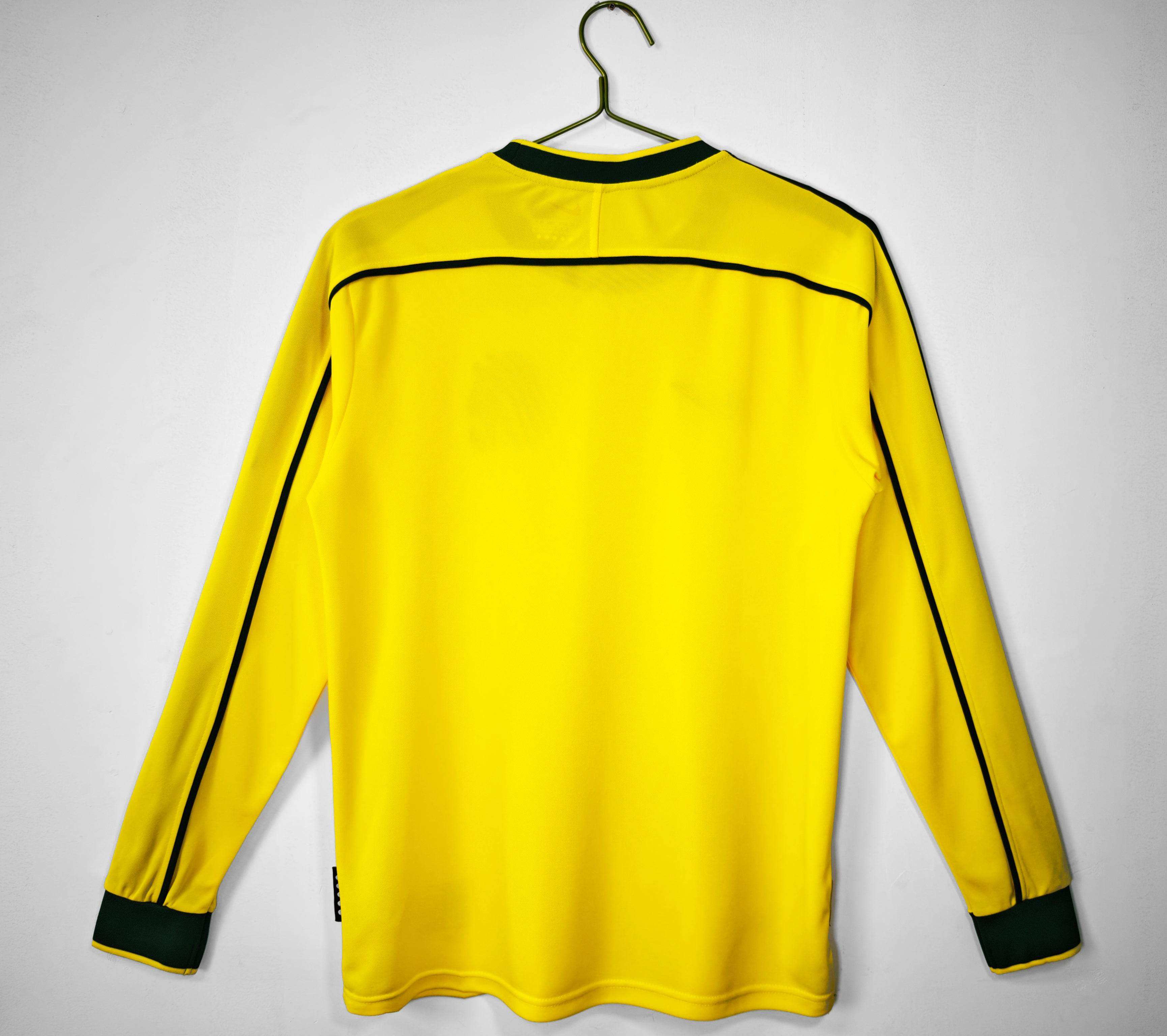 Maillot Brésil 1998 Jaune Manches Longues - Édition Vintage Officielle - JERSEY 