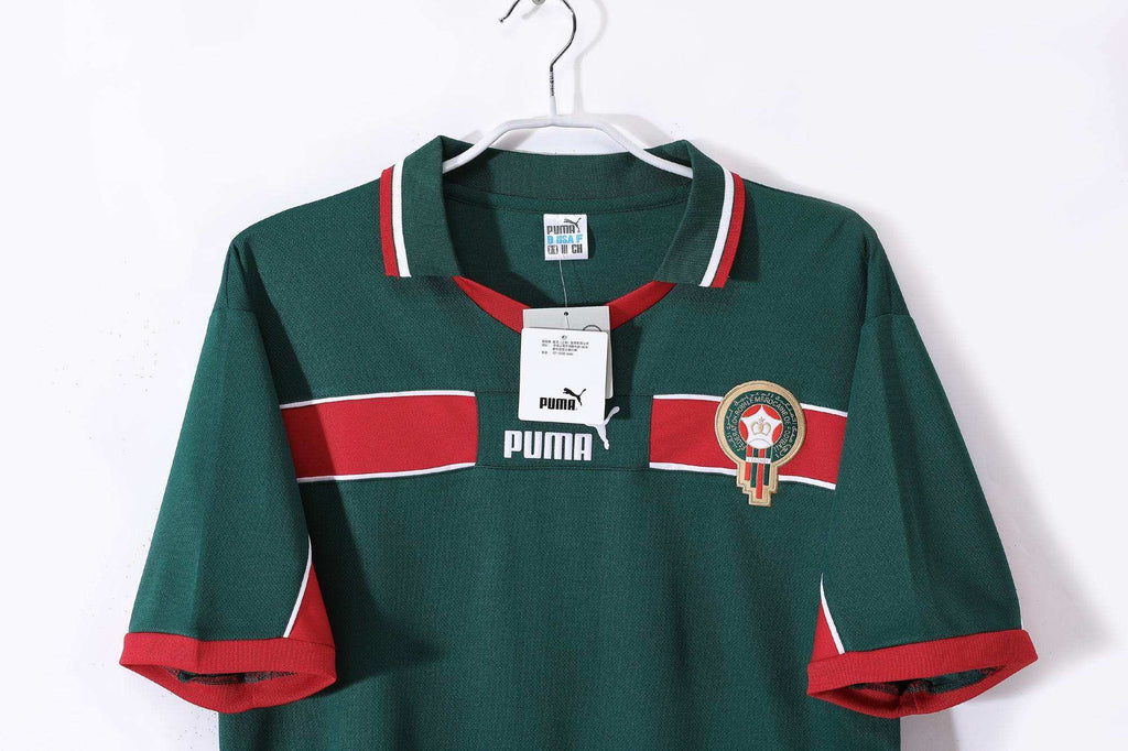 Maillot Maroc 1998 Vert Rouge - Édition Vintage Officielle - JERSEY 