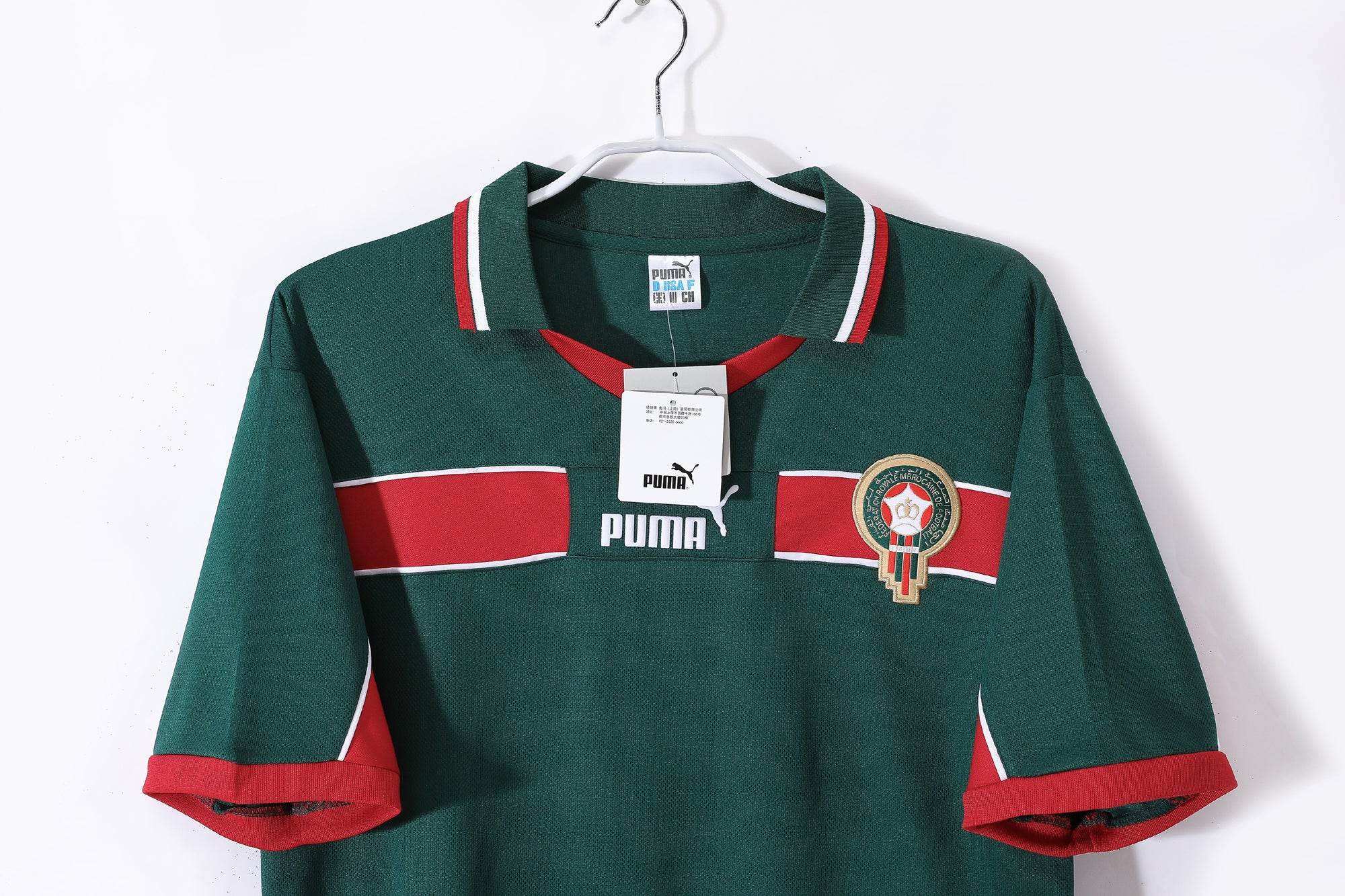 Maillot Maroc 1998 Vert Rouge - Édition Vintage Officielle - JERSEY 
