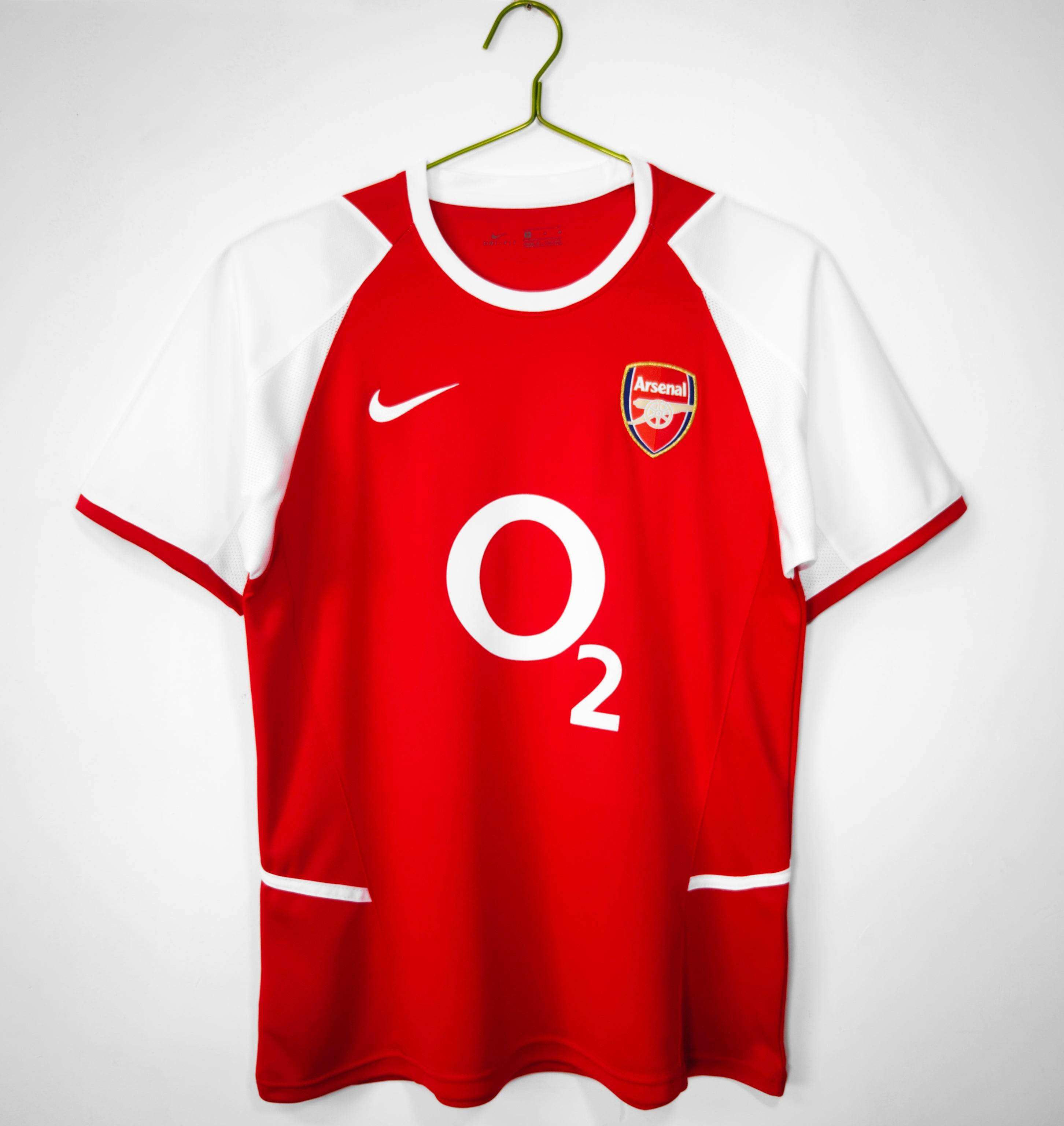 Maillot Arsenal 2002/04 Rouge Domicile - Édition Vintage Officielle - JERSEY 