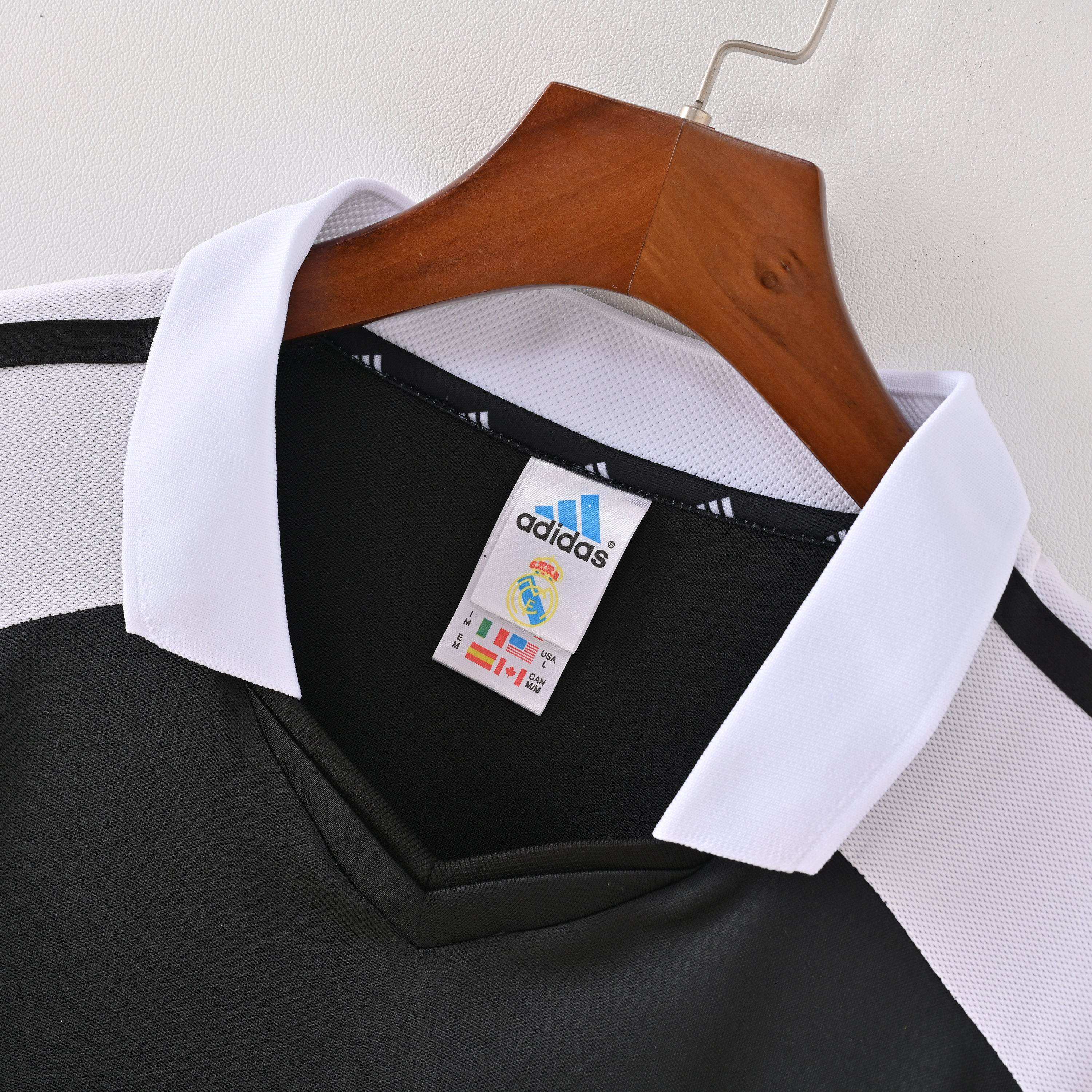 Maillot Real Madrid 2001/02 Blanc et Noir - Édition Vintage Officielle - JERSEY 