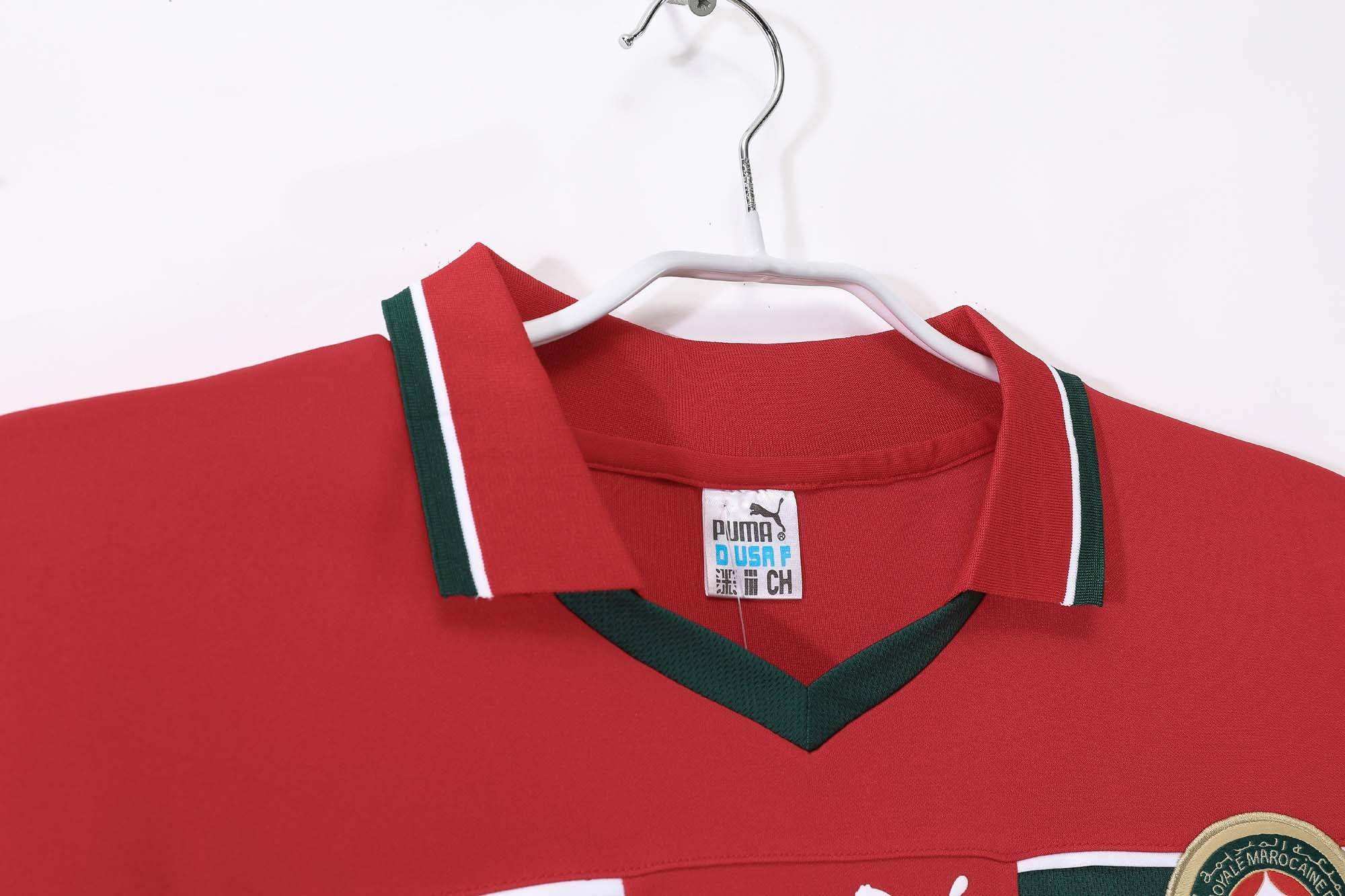 Maillot Maroc 1998 Rouge Vert - Édition Vintage Officielle - JERSEY 