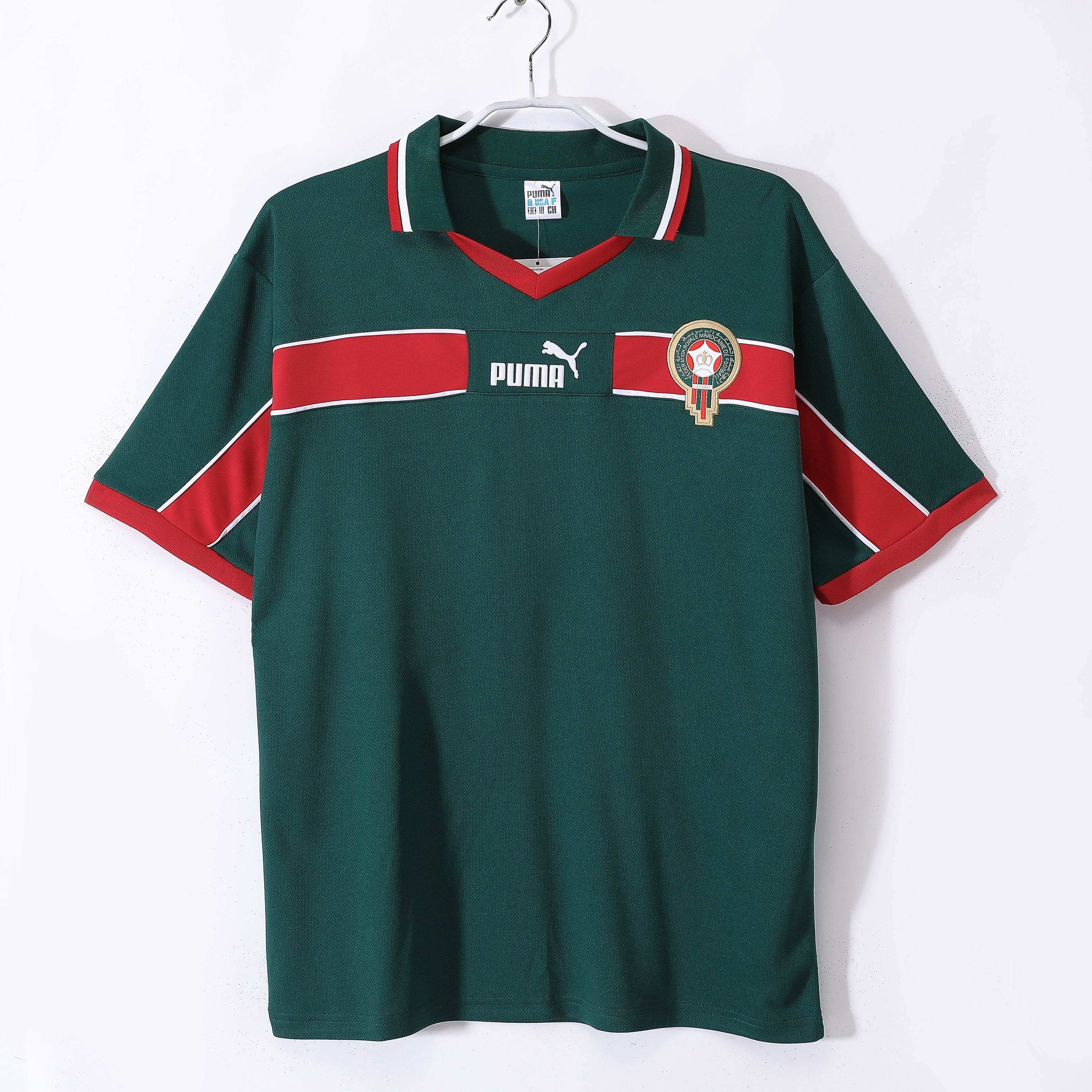 Maillot Maroc 1998 Vert Rouge - Édition Vintage Officielle - JERSEY 